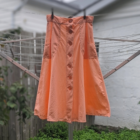 Vintage Peach Full Midi Skirt - Picture 2 of 8